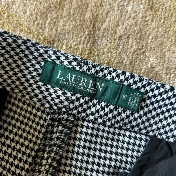 Lauren Ralph Lauren Stretch Knit Bermuda Shorts 10 black herringbone golf NWT - Picture 3 of 10